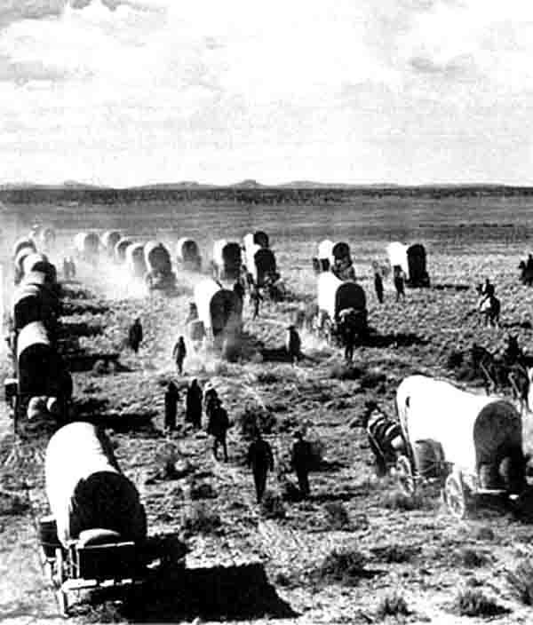 Mormon pioneers on the Oregon Trail